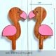 Handcrafted Acacia Wood Flamingo Handle Pair